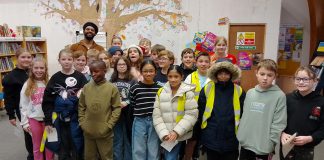 Pupils from Blackhorse Primary School and Alex Wharton