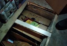 Vape devices hidden under floorboards