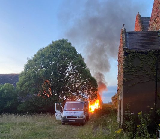 a bonfire burning at Rangeworthy Court