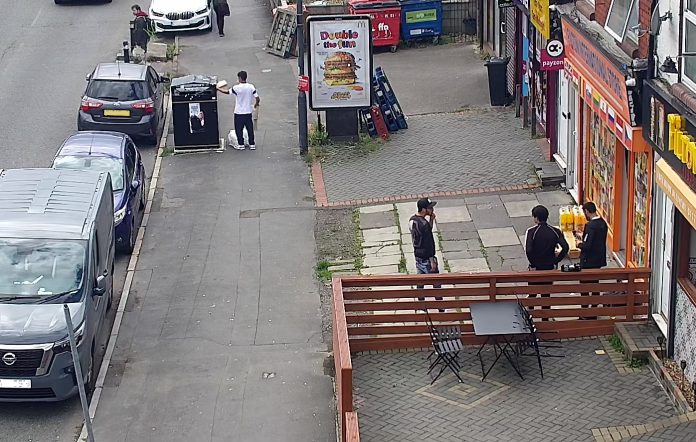 CCTV of waste being placed in a public bin