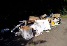 Fly-tipped waste at Serridge Lane