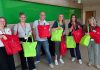 Councillor Alison Evans and council staff who helped put together the packs
