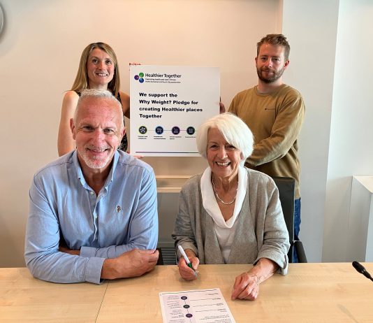 Councillor Maggie Tyrrell, Councillor Ian Boulton (front) and Councillor Sam Bromiley, and cabinet member for Public Health Alison Evans (back)