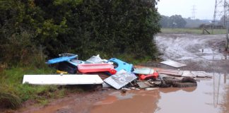 Fly-tipping at Hambrook Lane