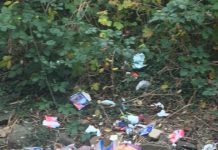 Fly-tip next to the railway line, North Street, Oldland Common.