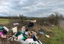 Former Patchway man prosecuted for Aust fly-tip Fly-tipped waste on a grass verge