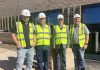 Ollie Begg, assistant site manager at John Perkins Construction, Cllr Adam Monk, cabinet member for resources, Dave Addison, chairman of Stoke Gifford Parish Council and Richard Mann, site manager John Perkins Construction