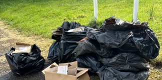Fly-tipped bin bags