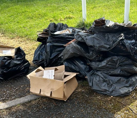 Fly-tipped bin bags
