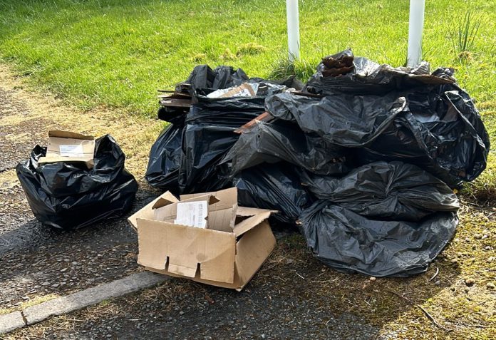 Fly-tipped bin bags