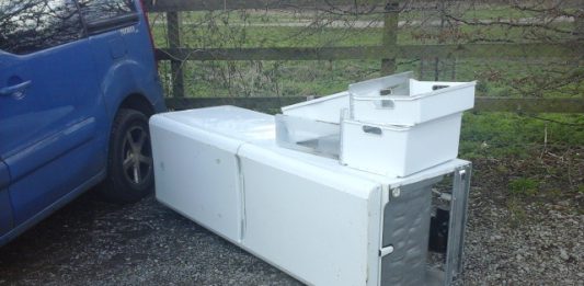 the fly-tipped fridge freezer