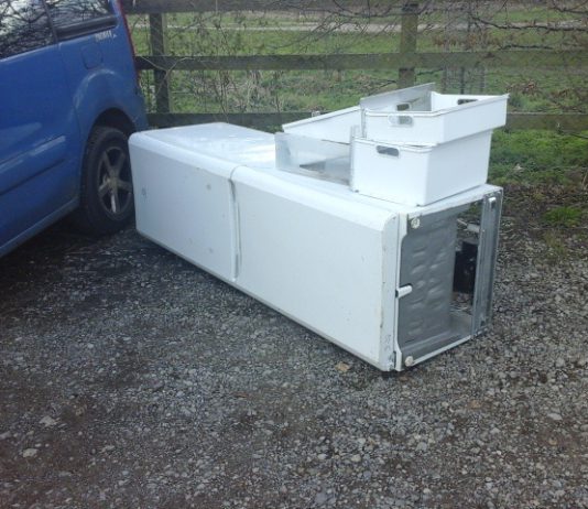 the fly-tipped fridge freezer