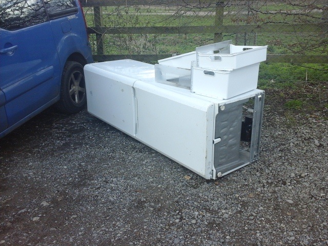 the fly-tipped fridge freezer