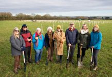 Daphne Dunning, Clerk of Pucklechurch Parish Council; Councillor Rick Dunning, Pucklechurch Parish Council environment lead; Councillor Gail Boyle, Chair of Pucklechurch Parish Council; Councillor Maggie Tyrrell, Leader, South Gloucestershire Council; Councillor Louise Harris, South Gloucestershire Council’s cabinet member for the climate and nature emergency; Richard Higgs, Director, Western Forest; Laura Norton, Partnerships Manager for the Forest of Avon and Mia Ridler, Green Infrastructure Officer, West of England Combined Authority.