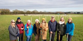 Daphne Dunning, Clerk of Pucklechurch Parish Council; Councillor Rick Dunning, Pucklechurch Parish Council environment lead; Councillor Gail Boyle, Chair of Pucklechurch Parish Council; Councillor Maggie Tyrrell, Leader, South Gloucestershire Council; Councillor Louise Harris, South Gloucestershire Council’s cabinet member for the climate and nature emergency; Richard Higgs, Director, Western Forest; Laura Norton, Partnerships Manager for the Forest of Avon and Mia Ridler, Green Infrastructure Officer, West of England Combined Authority.
