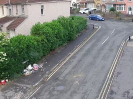 Fly-tipped waste on the roadside