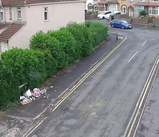 Fly-tipped waste on the roadside