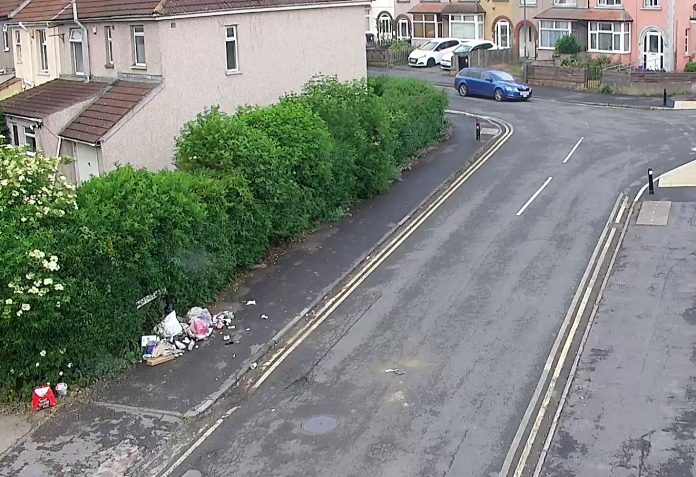 Fly-tipped waste on the roadside