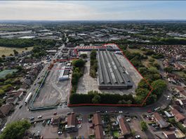 Former Whirlpool factory site in Yate on the market to provide new housing and employment for local people Aerial image of Station Road in Yate
