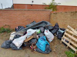 Fly-tipped waste in Patchway