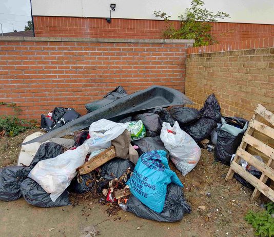 Fly-tipped waste in Patchway