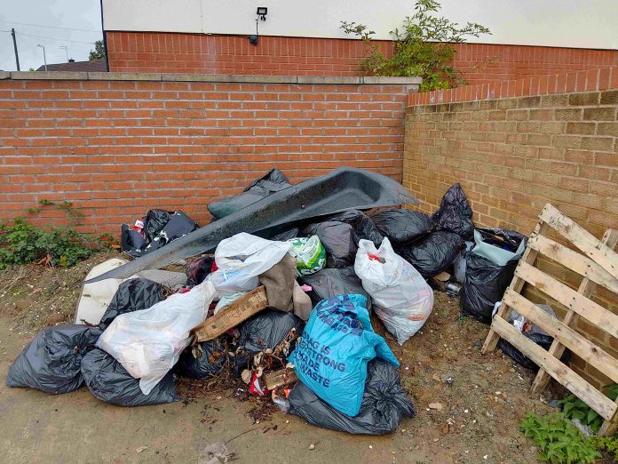 Fly-tipped waste in Patchway