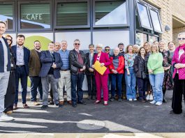 A group of people stood outisde the new Brooklands Park Community Centre