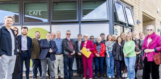 A group of people stood outisde the new Brooklands Park Community Centre
