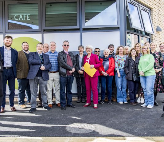 A group of people stood outisde the new Brooklands Park Community Centre
