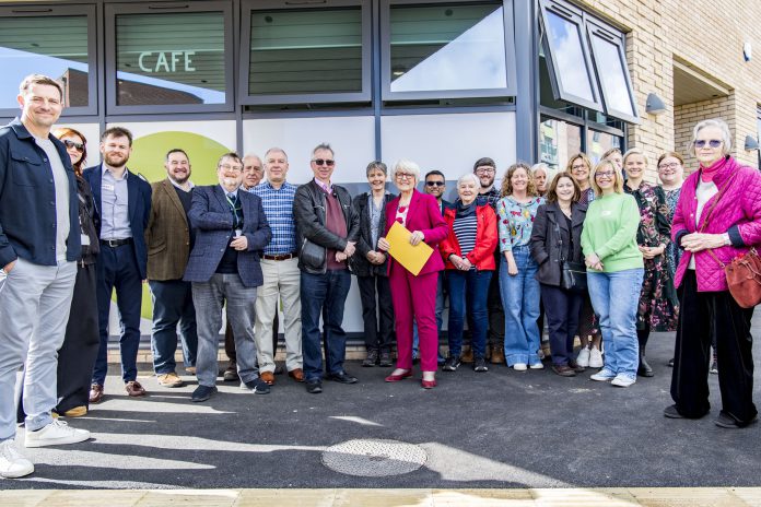 A group of people stood outisde the new Brooklands Park Community Centre