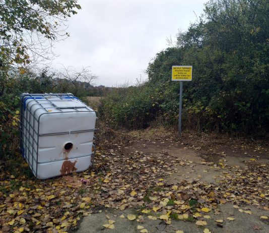 Fly-tipped container