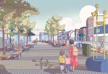 An artist's impression of Kings Chase main square