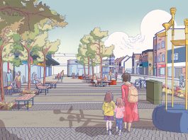 An artist's impression of Kings Chase main square