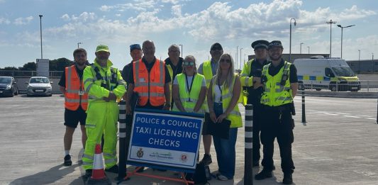 Cross-border taxi licensing operation highlights high standards across the region Partners carrying out the checks