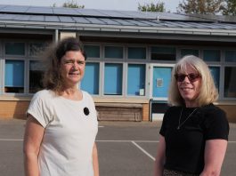 Councillor Louise Harris and Kathryn Jones from Wellesley Primary School