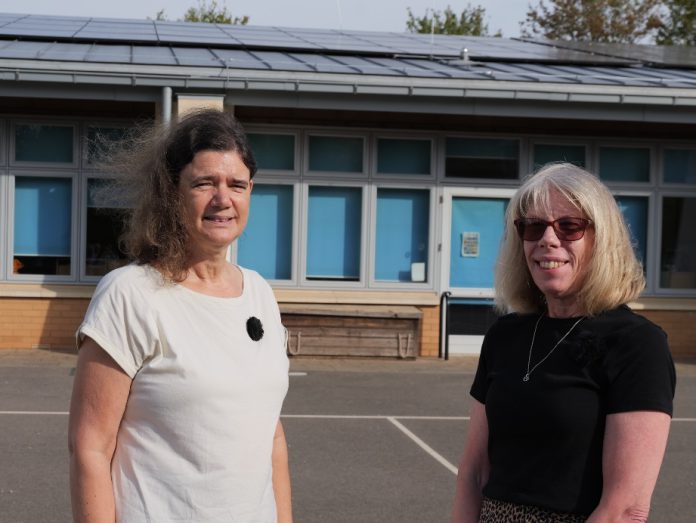 Councillor Louise Harris and Kathryn Jones from Wellesley Primary School
